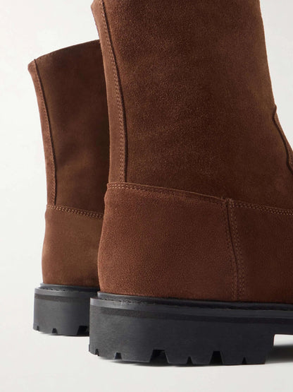Men's Suede Lug Sole Moto Boots, view 2