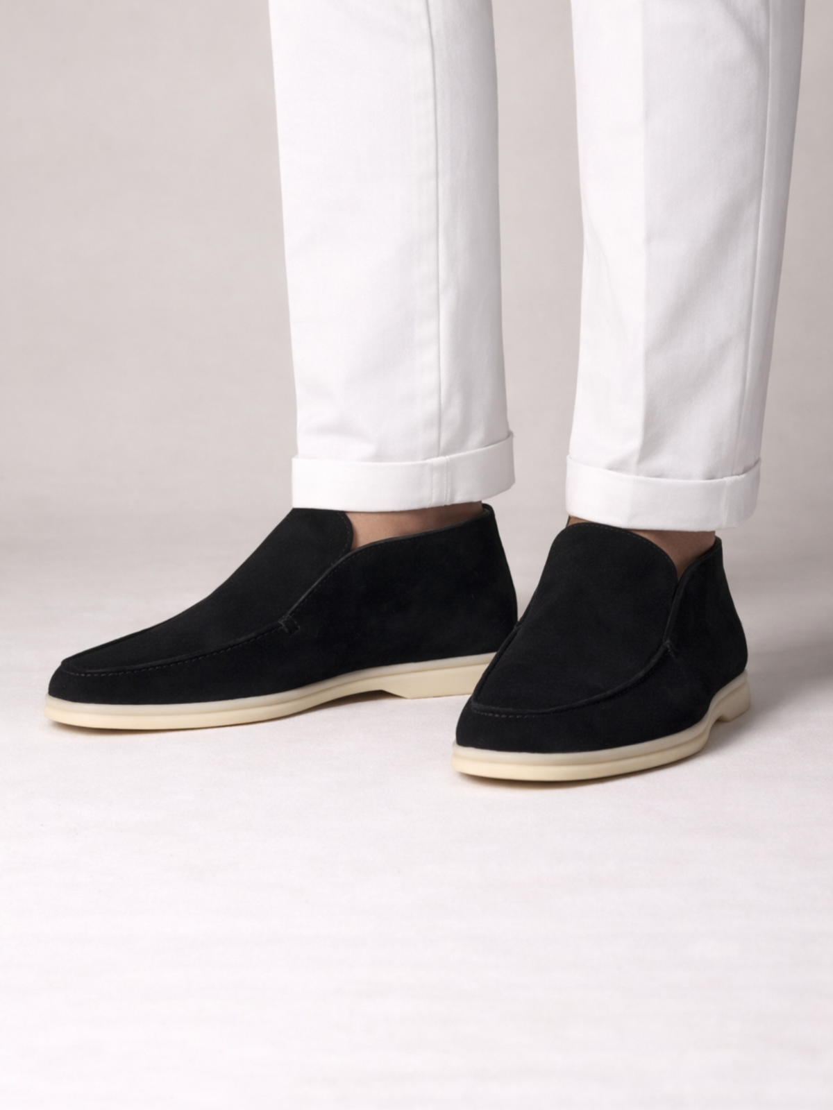 Men's Suede Slip On Ankle Loafers with Thin Sole, view 12