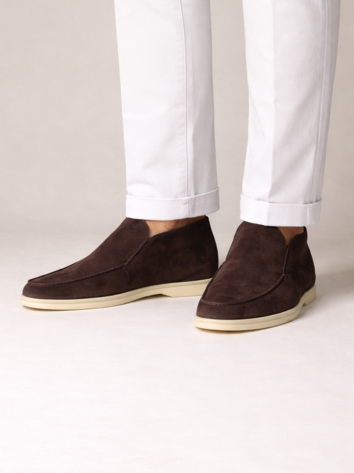Men's Suede Slip On Ankle Loafers with Thin Sole, view 8