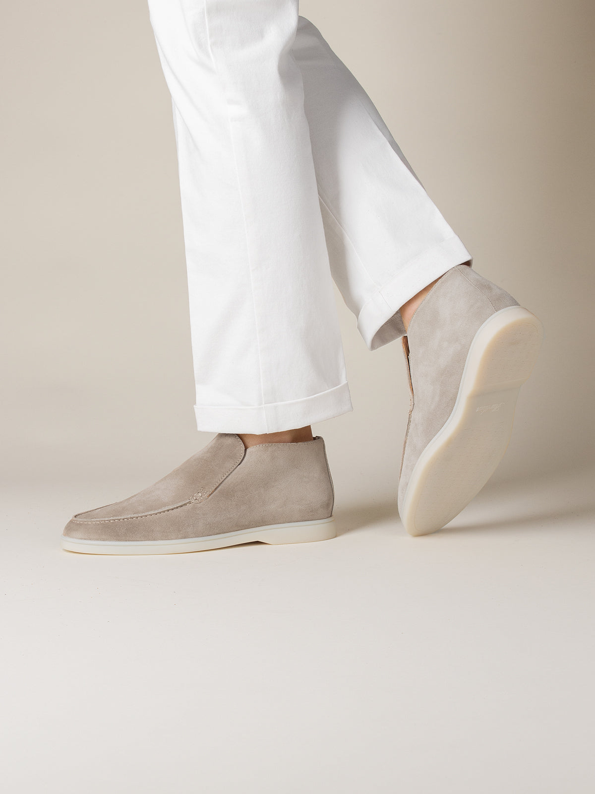 Men's Suede Slip On Moccasin Loafers with Rubber Sole, view 12