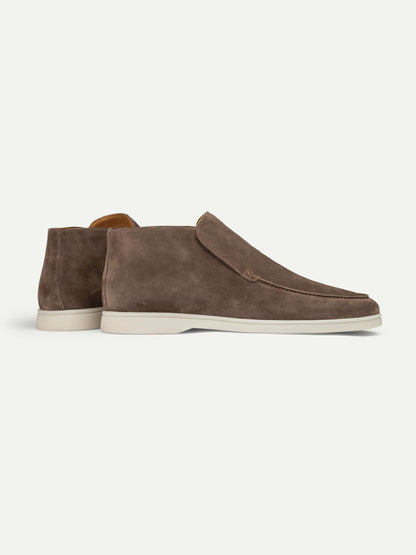 Men's Suede Slip On Moccasin Loafers with Rubber Sole, view 15