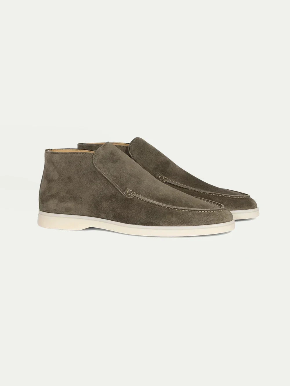 Men's Suede Slip On Moccasin Loafers with Rubber Sole, view 22