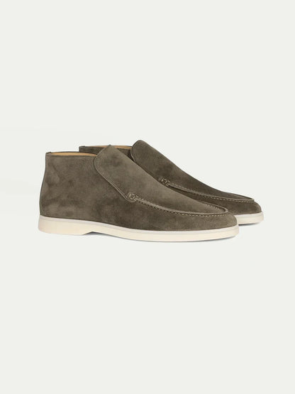 Men's Suede Slip On Moccasin Loafers with Rubber Sole, view 22