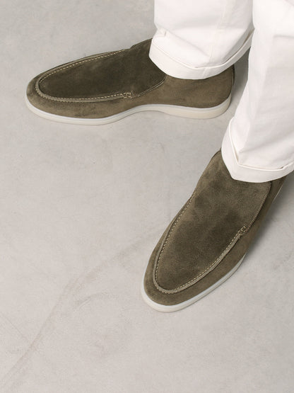 Men's Suede Slip On Moccasin Loafers with Rubber Sole, view 24