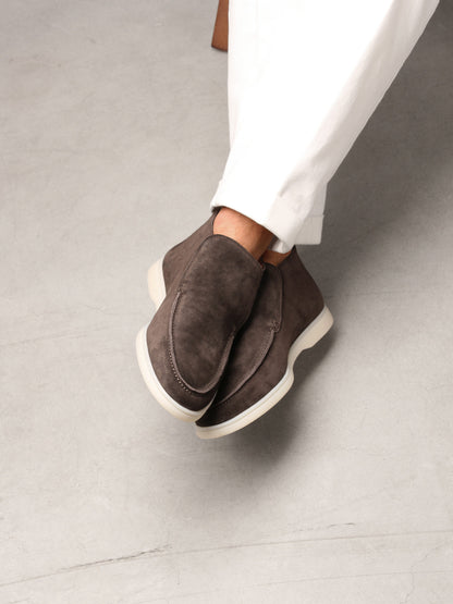 Men's Suede Slip On Moccasin Loafers with Rubber Sole, view 28