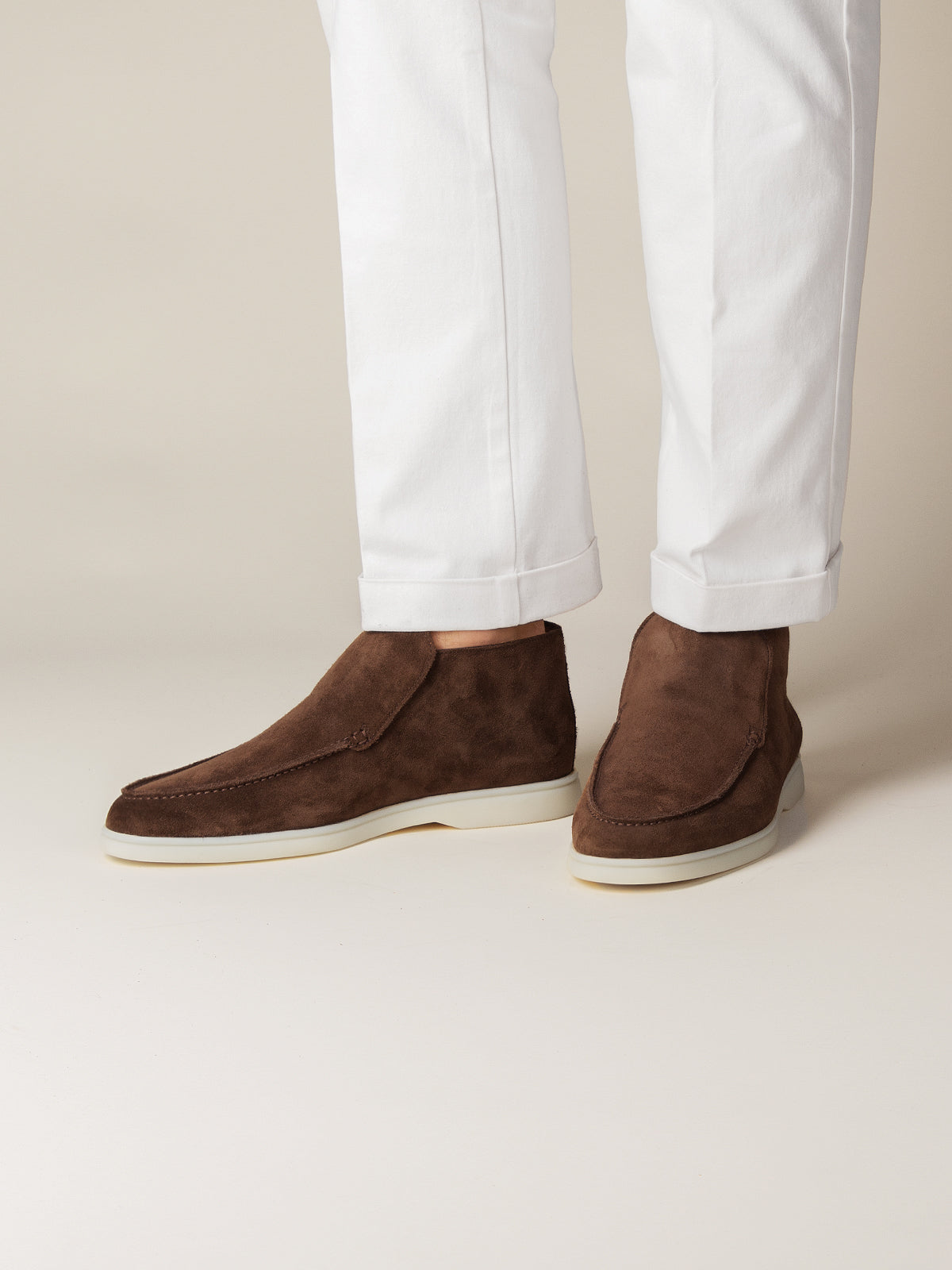 Men's Suede Slip On Moccasin Loafers with Rubber Sole, view 32