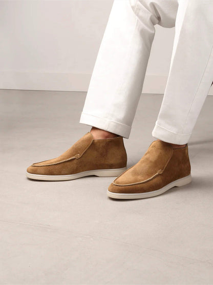 Men's Suede Slip On Moccasin Loafers with Rubber Sole, view 8