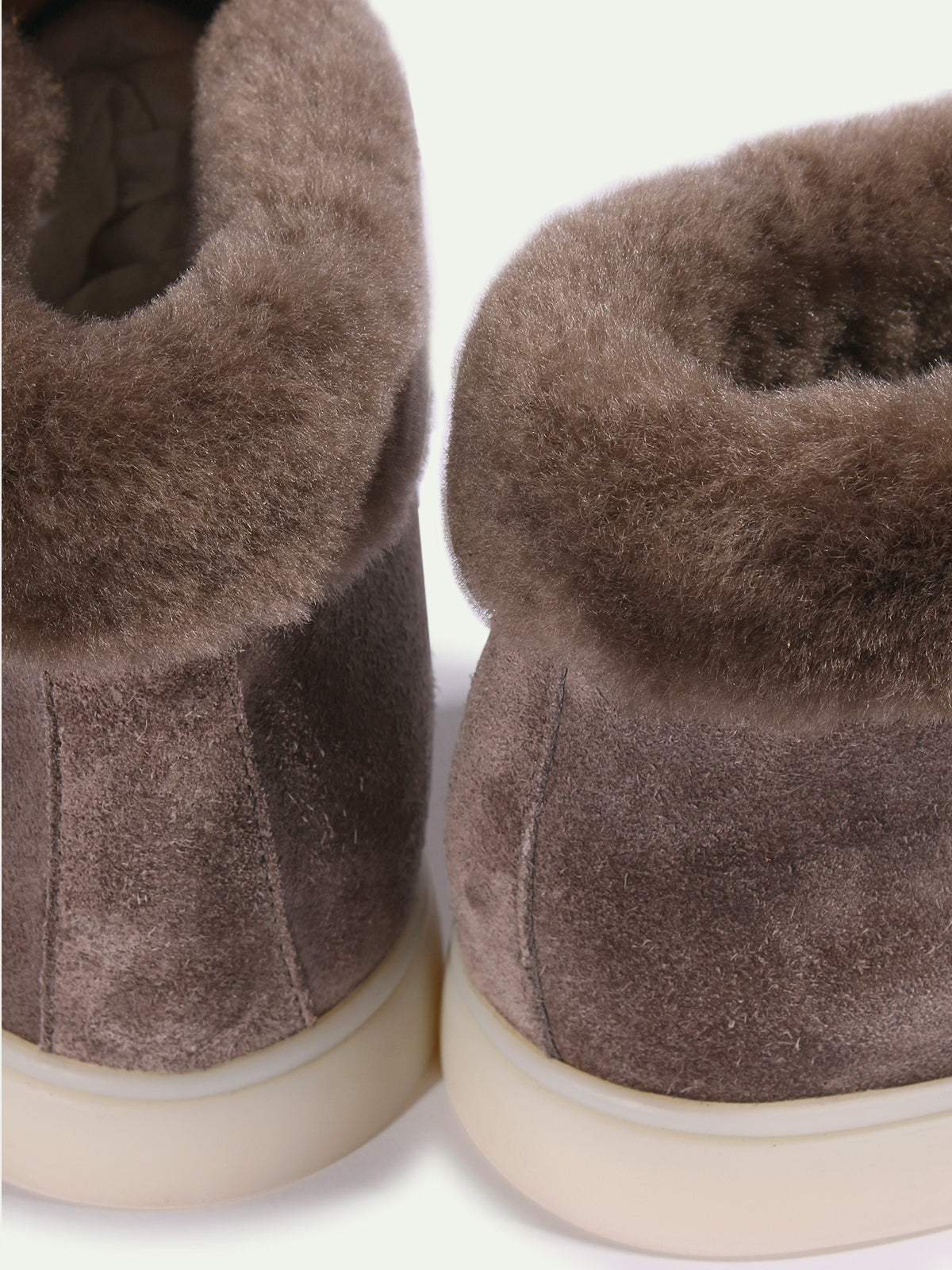 Men's Suede Slip On Shoes with Faux Fur Collar, view 3