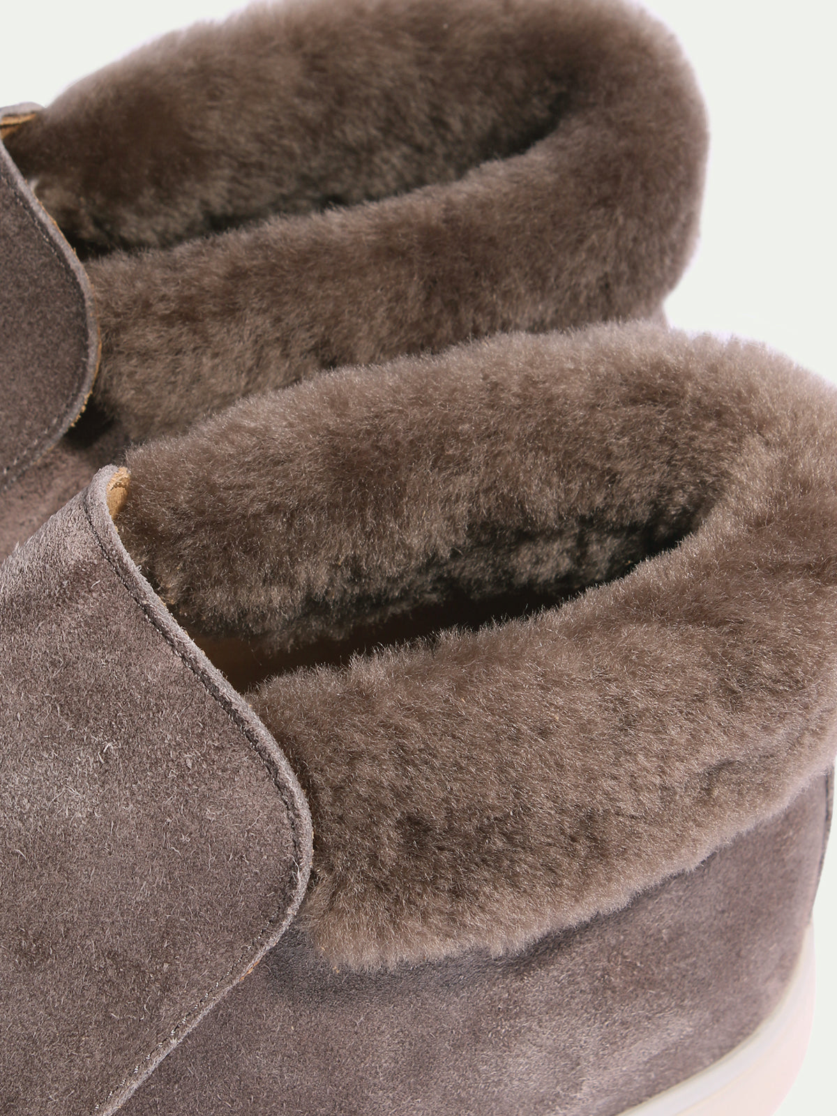 Men's Suede Slip On Shoes with Faux Fur Collar, view 4