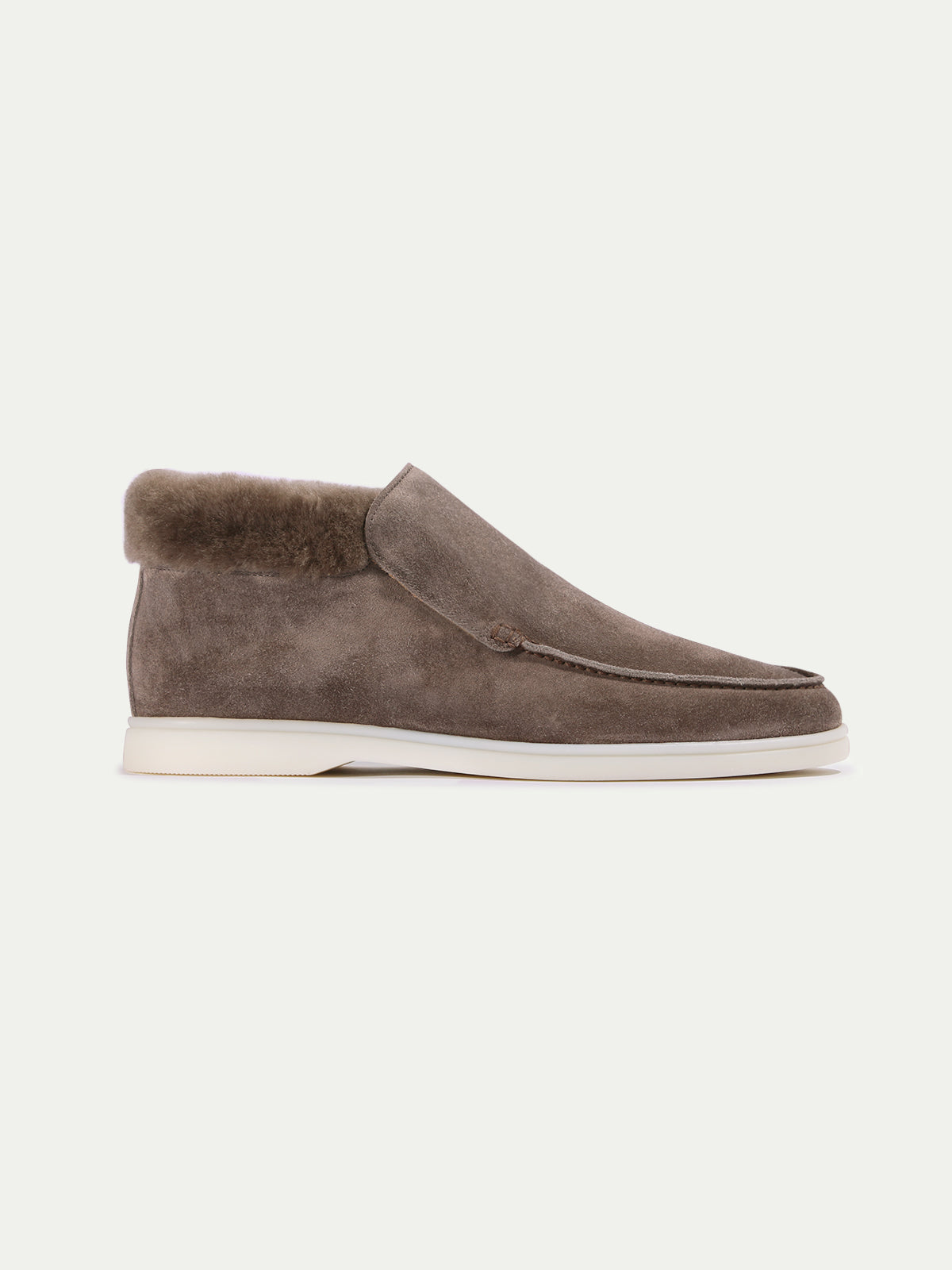 Men's Suede Slip On Shoes with Faux Fur Collar, view 7