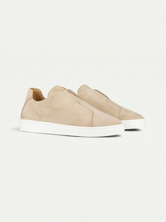 Men's Suede Slip On Sneakers with Stitched Detail