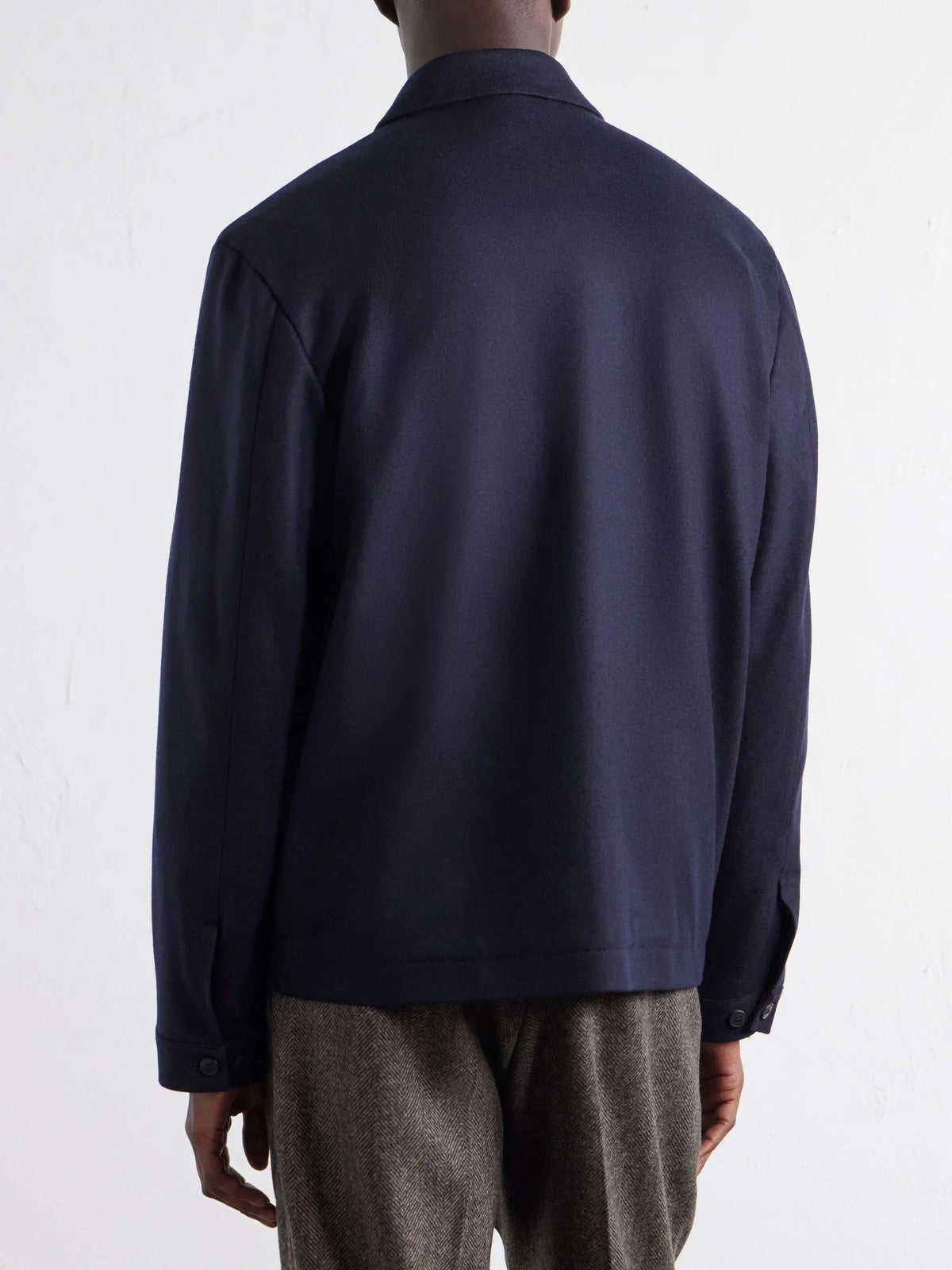 Men's Wool Zip Up Collared Bomber Jacket, view 3