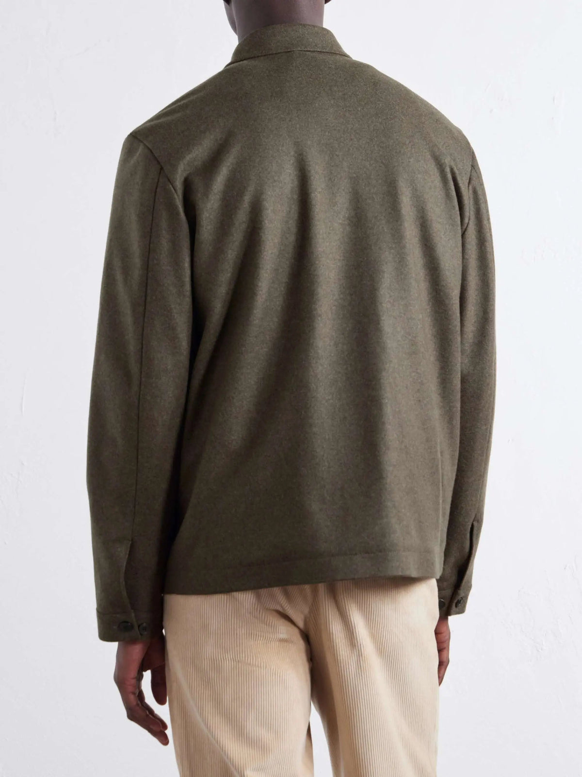 Men's Wool Zip Up Collared Jacket with Full Lining, view 3