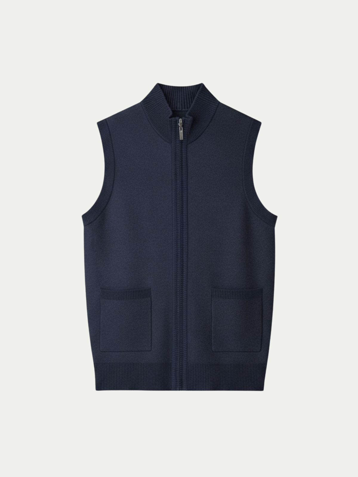Men's Wool Zip Up Vest with Pockets, House of Zeno