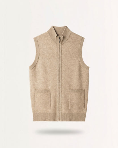 Men's Wool Zip Up Vest with Pockets, view 3