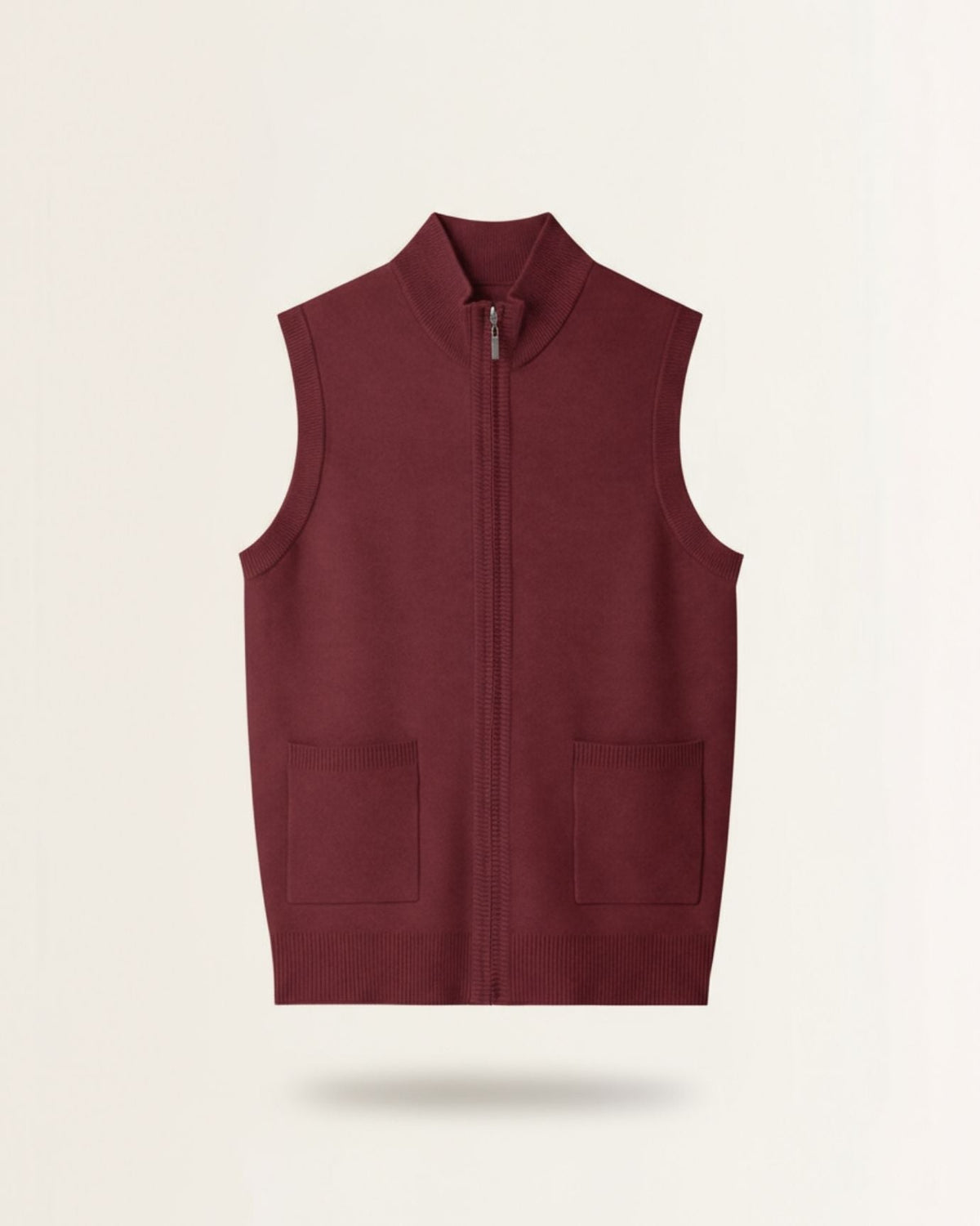 Men's Wool Zip Up Vest with Pockets, view 6