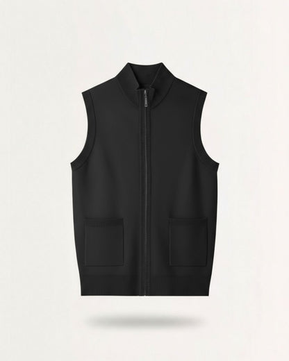 Men's Wool Zip Up Vest with Pockets, view 7