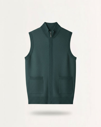 Men's Wool Zip Up Vest with Pockets, view 9