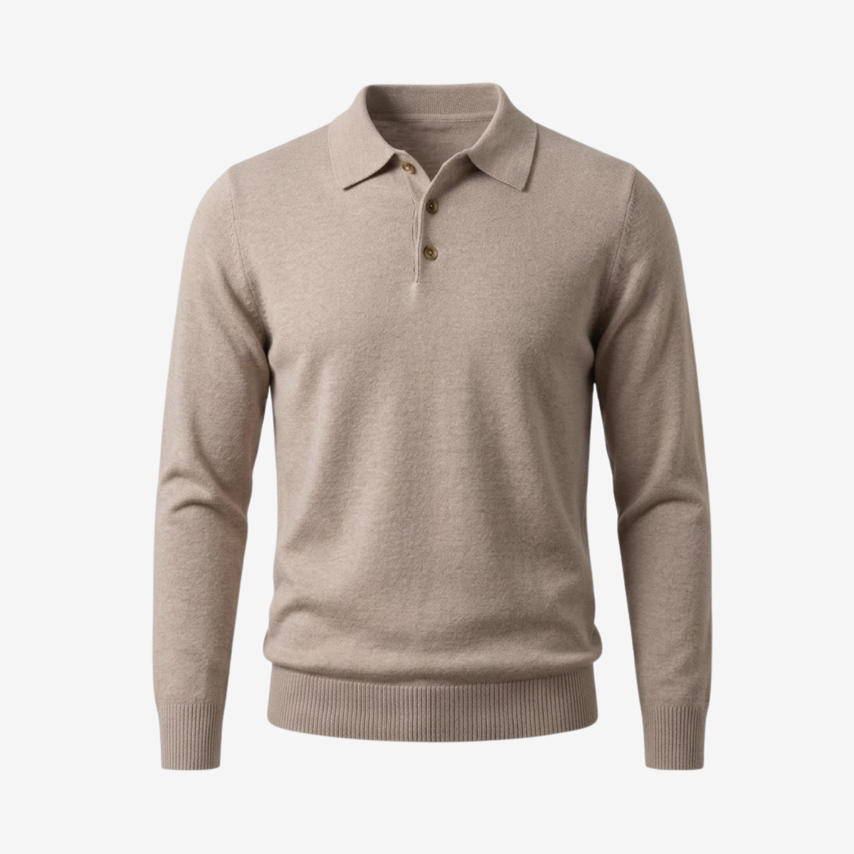 Slim Fit Knit Long-Sleeve Polo Shirt, view 5