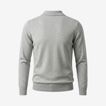 Slim Fit Knit Long-Sleeve Polo Shirt, view 9