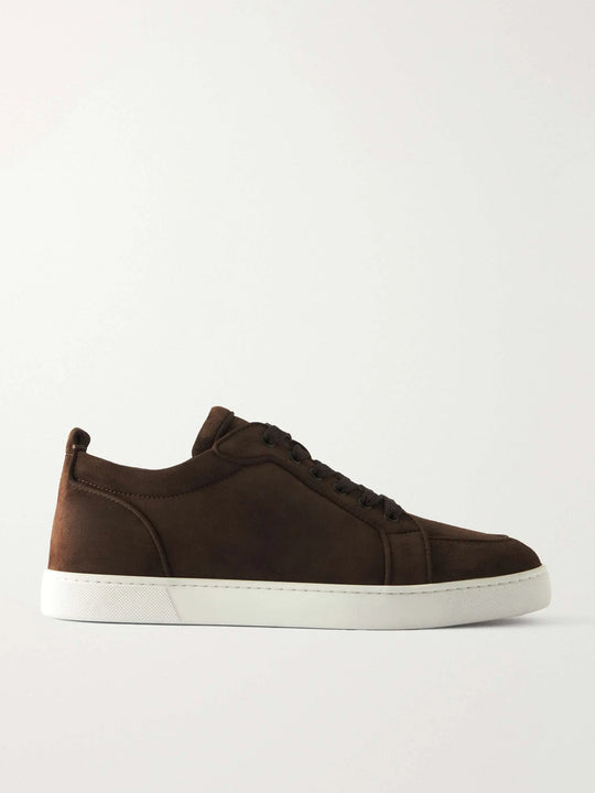 Trimmed Suede Sneakers Brown
