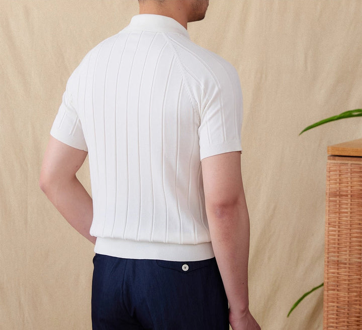 Massimo Premium Ribbed Knit Polo Shirt
