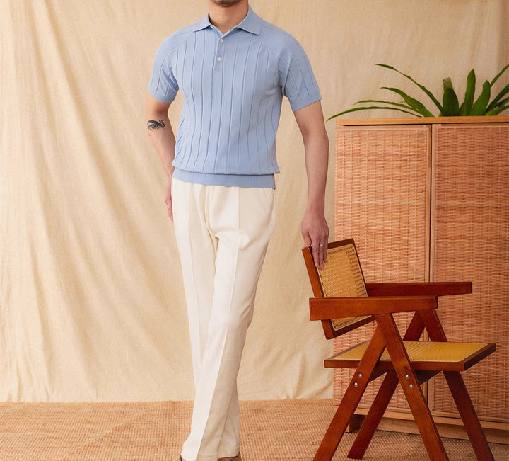 Massimo Premium Ribbed Knit Polo Shirt