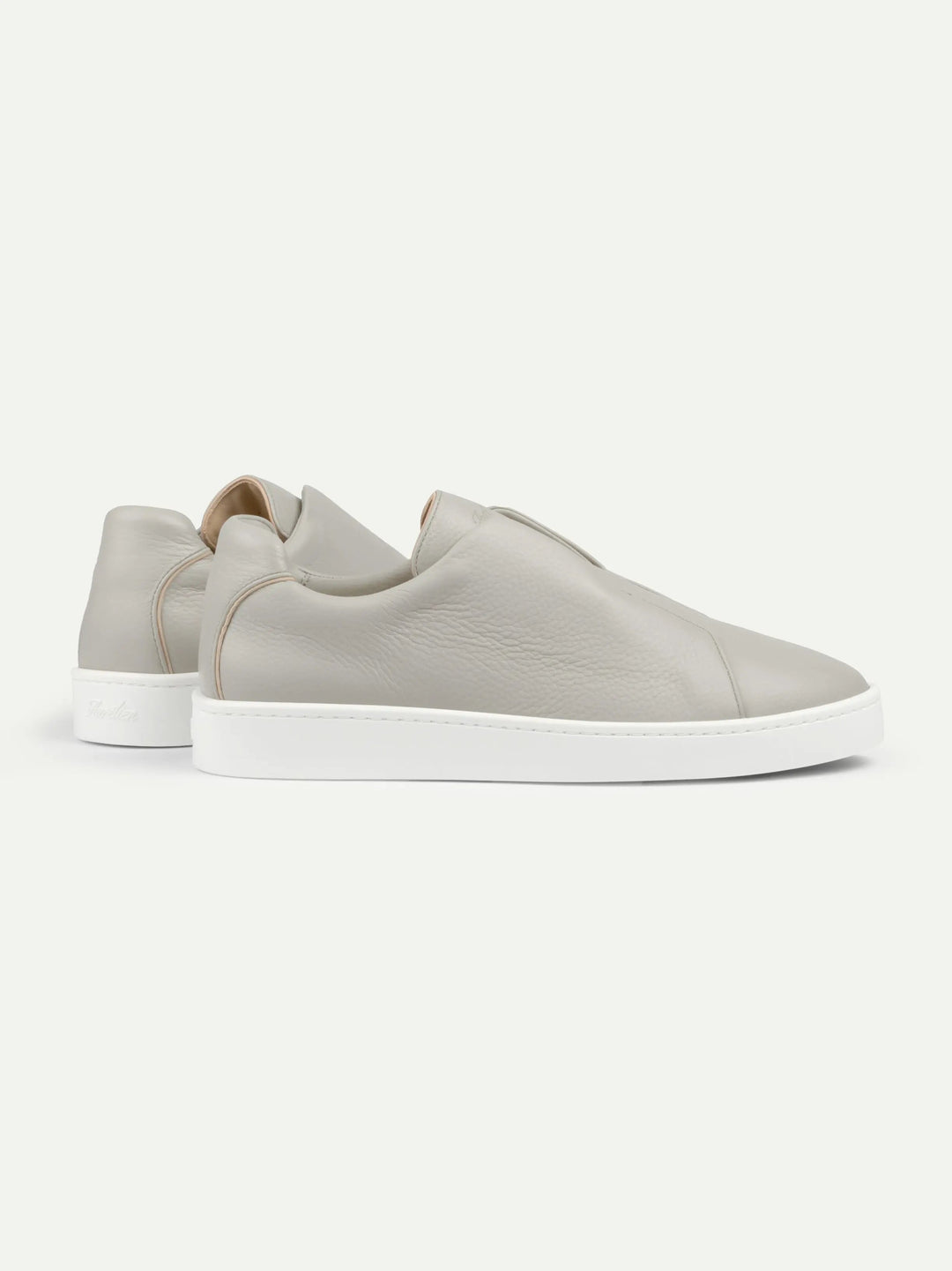 Leather Laceless Sneakers Grey