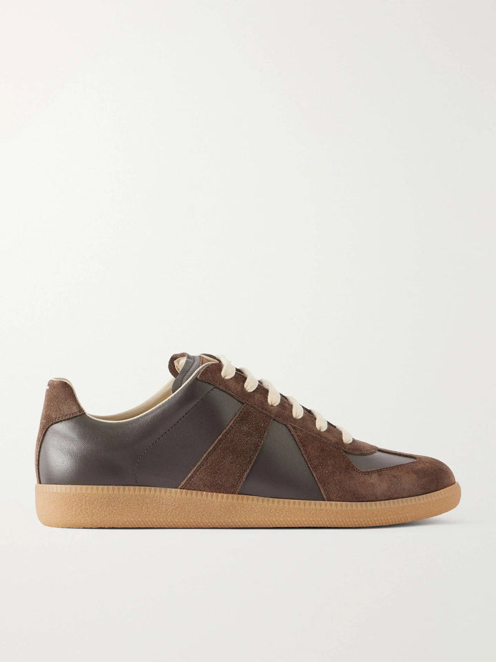 GATS Premium Leather and Suede Sneakers Brown – Retro Gum Sole Casual Shoes