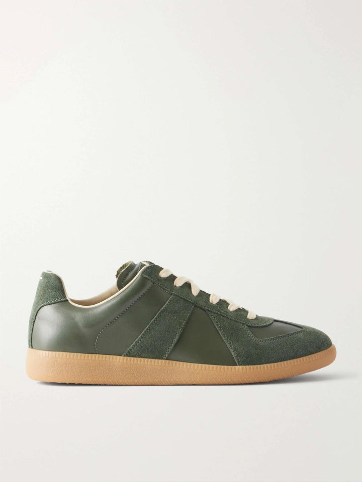 GATS Leather and Suede Sneakers Forest Green – Retro Gum Sole Casual Shoes