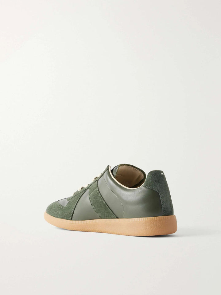 GATS Leather and Suede Sneakers Forest Green – Retro Gum Sole Casual Shoes