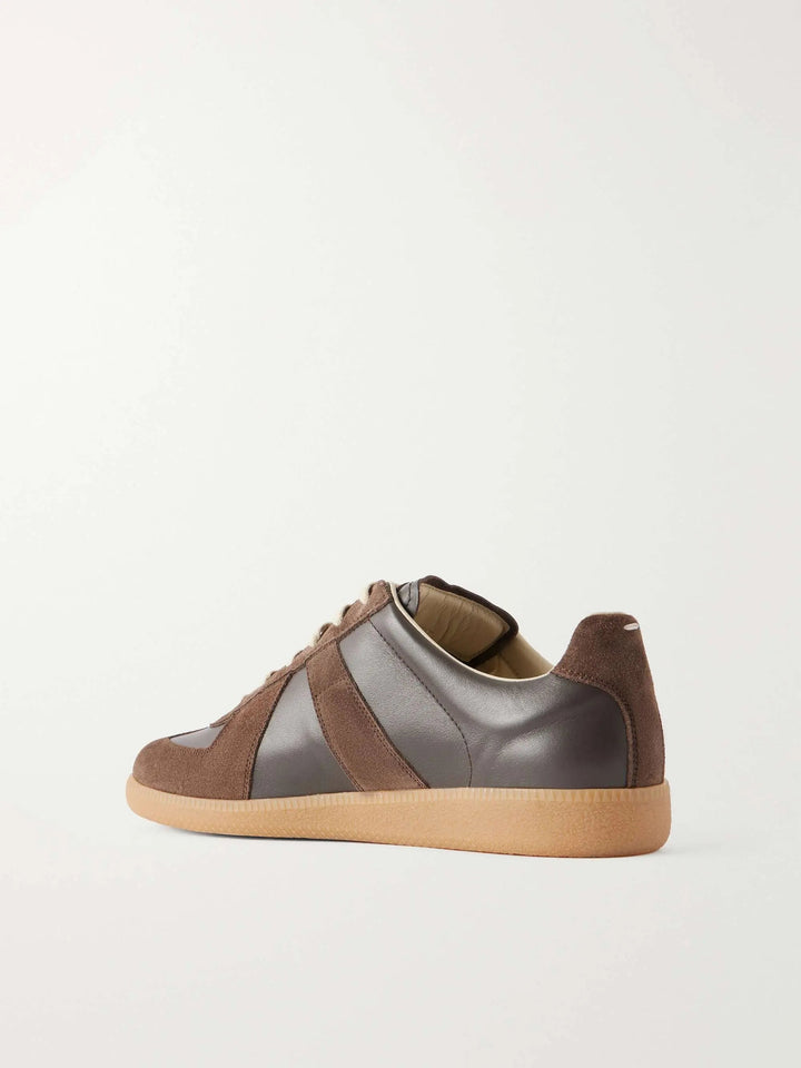GATS Premium Leather and Suede Sneakers Brown – Retro Gum Sole Casual Shoes