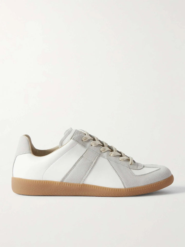 GATS Leather and Suede Sneakers White – Retro Gum Sole Casual Shoes