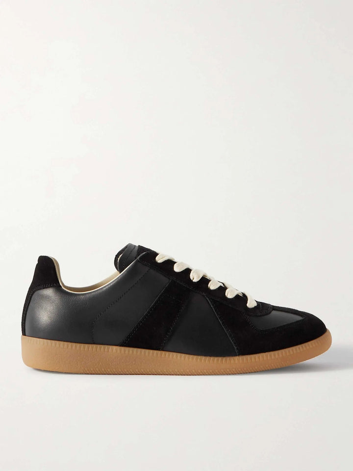 GATS Leather and Suede Sneakers Black – Retro Gum Sole Casual Shoes