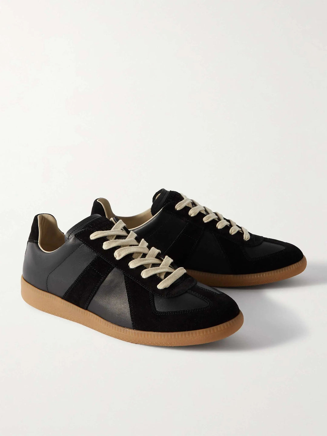 GATS Leather and Suede Sneakers Black – Retro Gum Sole Casual Shoes