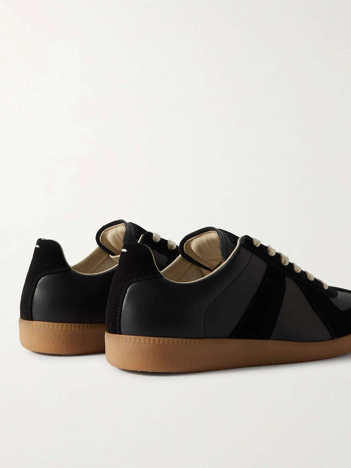 GATS Leather and Suede Sneakers Black – Retro Gum Sole Casual Shoes