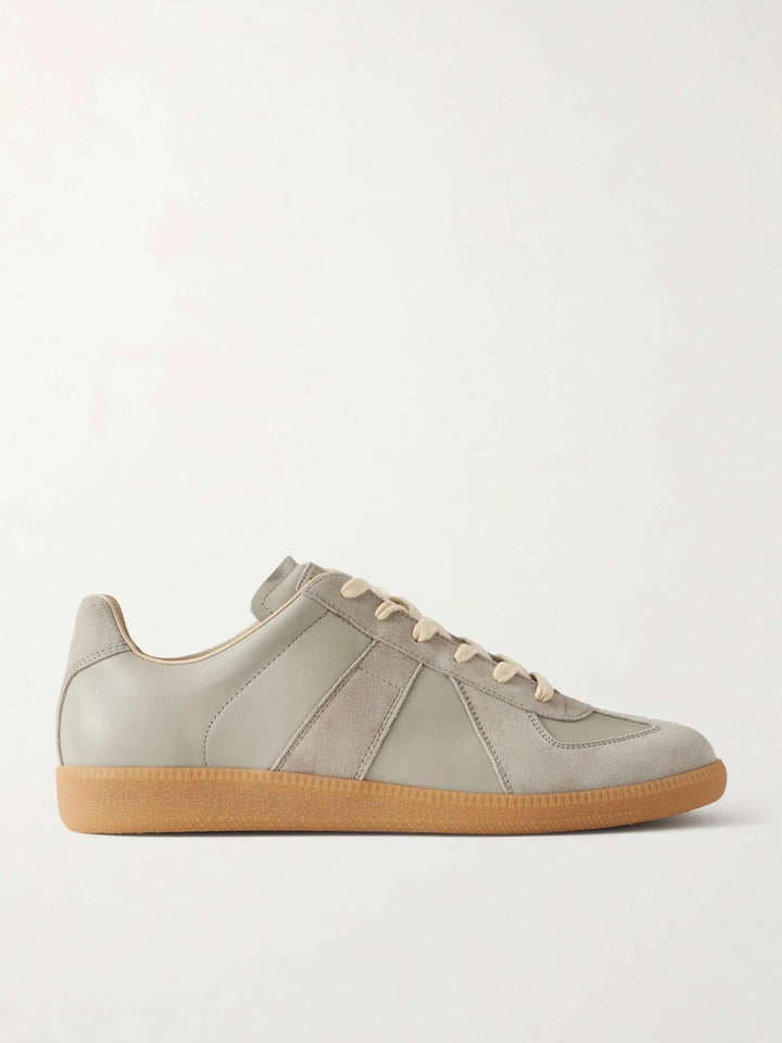 GATS Leather and Suede Sneakers Blueish Grey– Retro Gum Sole Casual Shoes